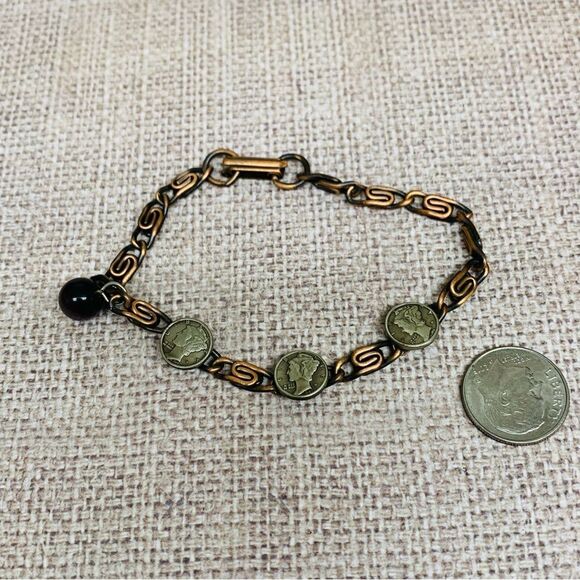 Jewelry - ‎VTG Copper Mercury Dime Bracelet